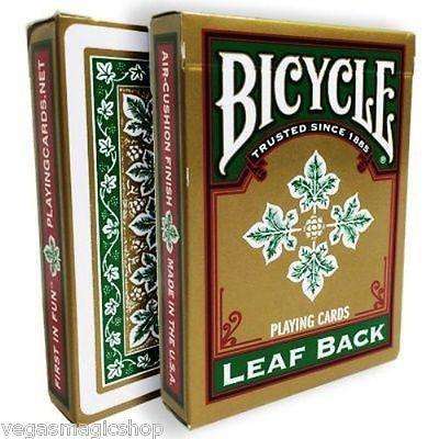 PlayingCardDecks.com-Leaf Back Green Gold Bicycle Playing Cards Deck