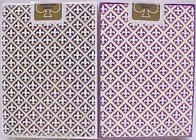PlayingCardDecks.com-Fleur De Lis Purple & Black 2 Deck Set Bundle Playing Cards