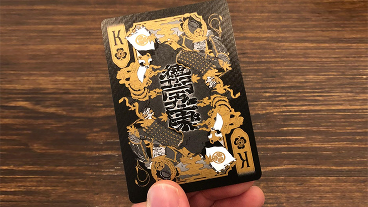 PlayingCardDecks.com-Edo Karuta Shogun Black Deluxe Playing Cards USPCC