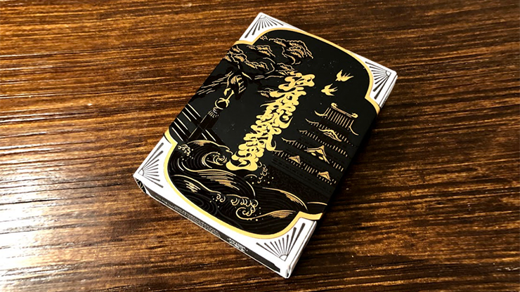 PlayingCardDecks.com-Edo Karuta Shogun Black Deluxe Playing Cards USPCC