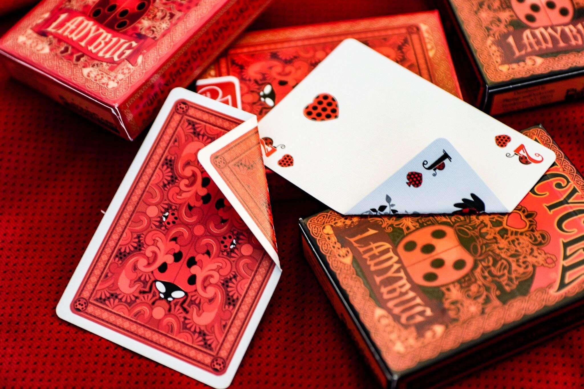 Ladybug Bicycle Gilded Playing Cards