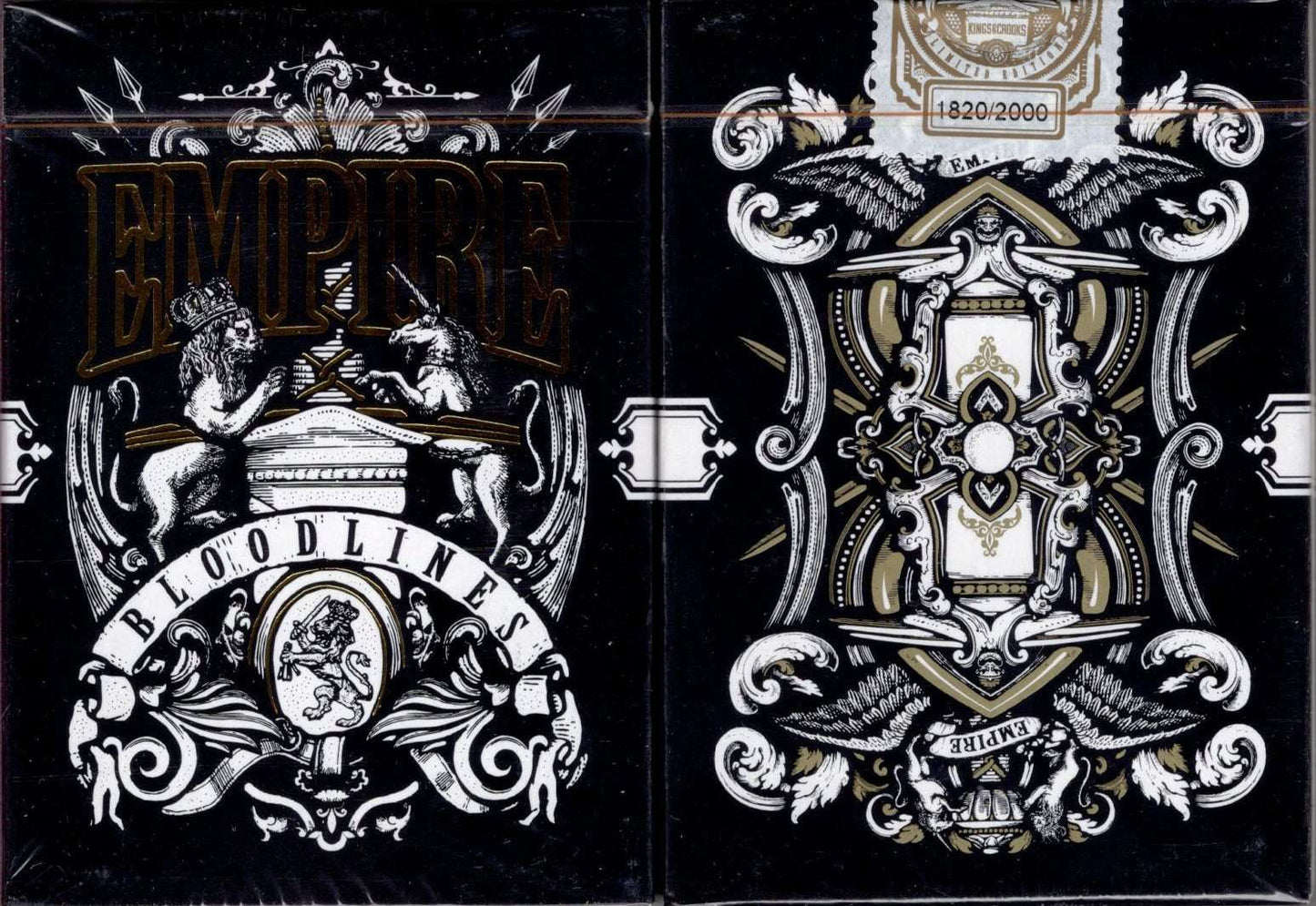 PlayingCardDecks.com-Empire Bloodlines Black Gold Playing Cards LPCC