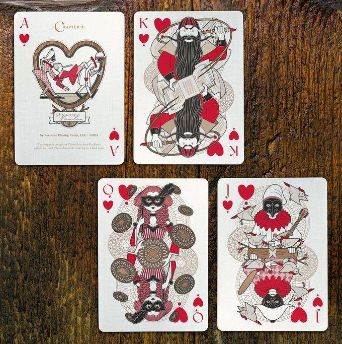 PlayingCardDecks.com-Pinocchio Vermilion Red Playing Cards USPCC