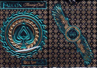 PlayingCardDecks.com-Falcon Aqua Deluxe Throwing Playing Cards USPCC
