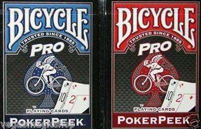 PlayingCardDecks.com-Pro Poker Peek Red & Blue 2 Deck Set Bicycle Playing Cards Poker Size