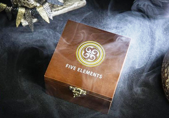 PlayingCardDecks.com-Five Elements Playing Cards Wooden Collection Set with 5 Dice