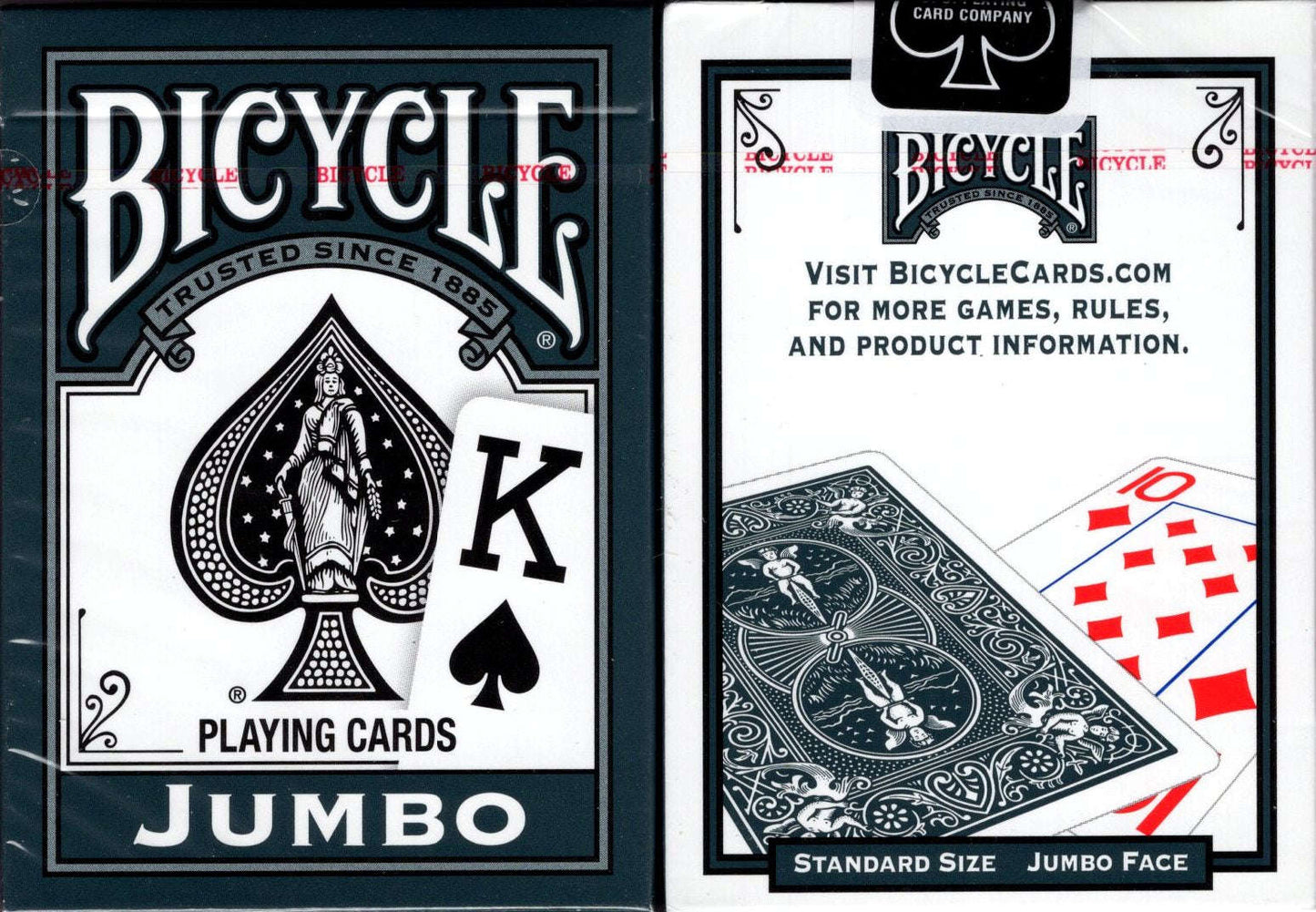 PlayingCardDecks.com-Grey Jumbo Index Bicycle Playing Cards