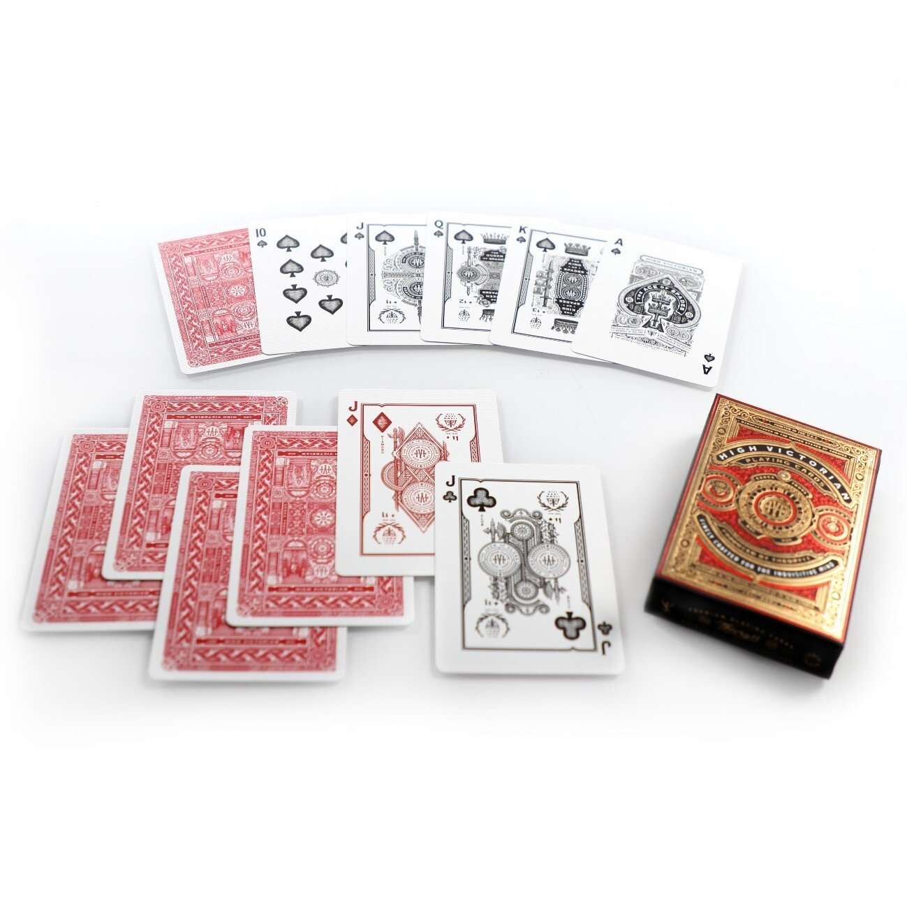PlayingCardDecks.com-High Victorian Red Playing Cards USPCC