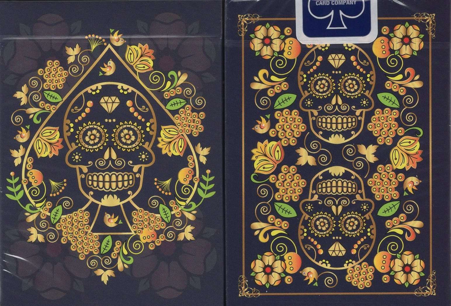 PlayingCardDecks.com-Calaveras de Azúcar Playing Cards USPCC - Black & Blue