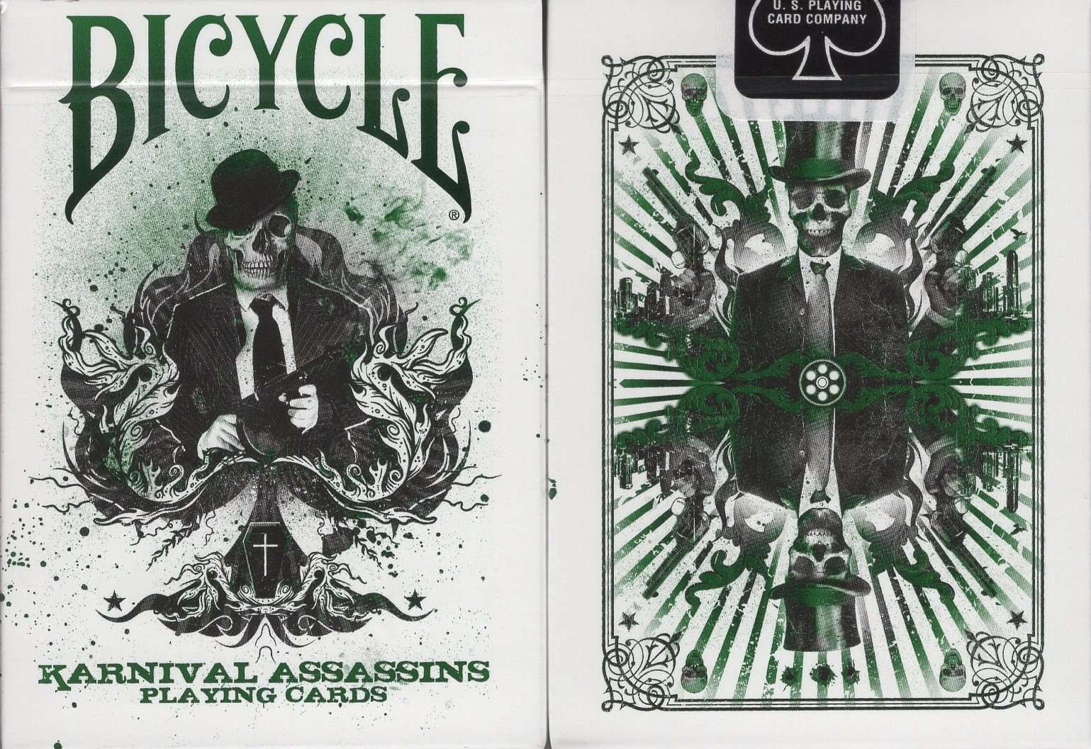 PlayingCardDecks.com-Karnival Assassins Green Bicycle Playing Cards