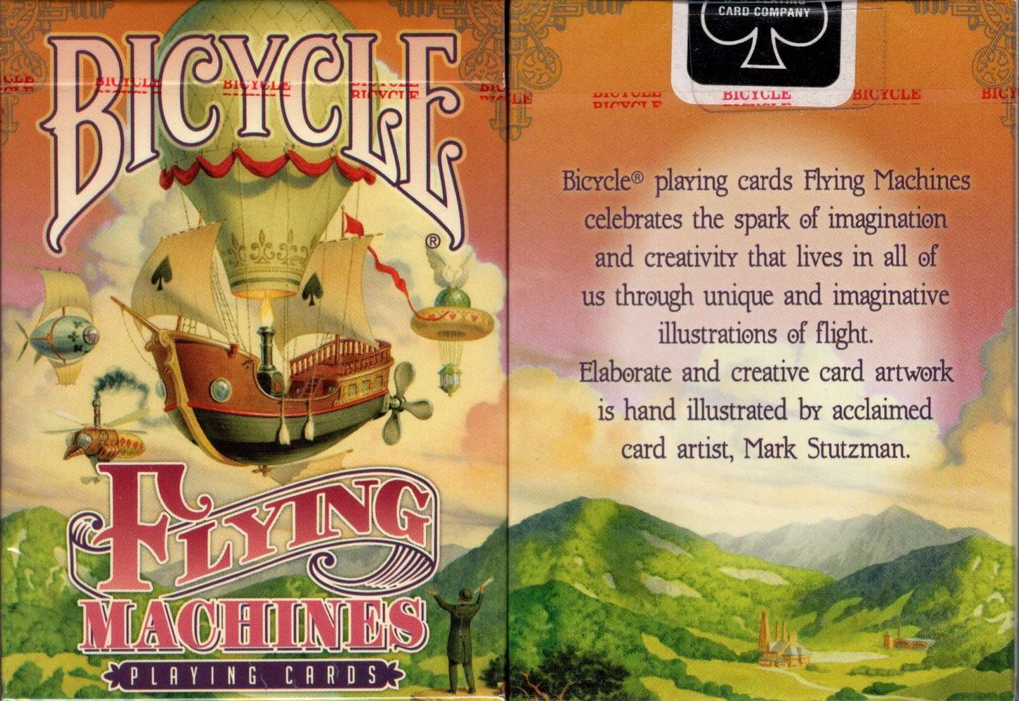 PlayingCardDecks.com-Flying Machines Red Bicycle Playing Cards