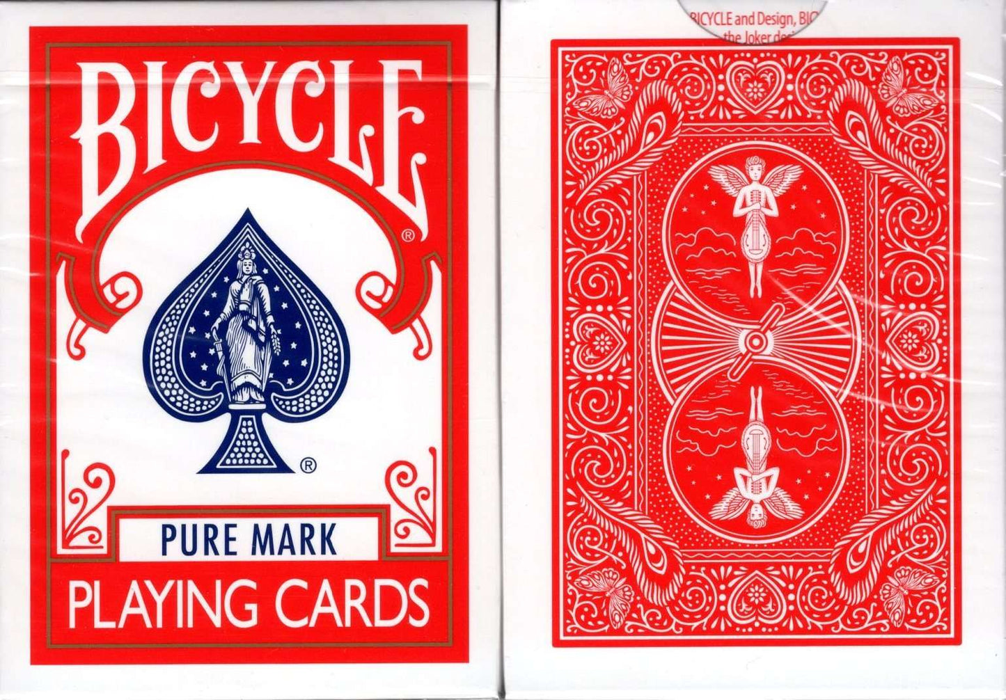 PlayingCardDecks.com-Pure Mark Red Mandolin Back Bicycle Playing Cards