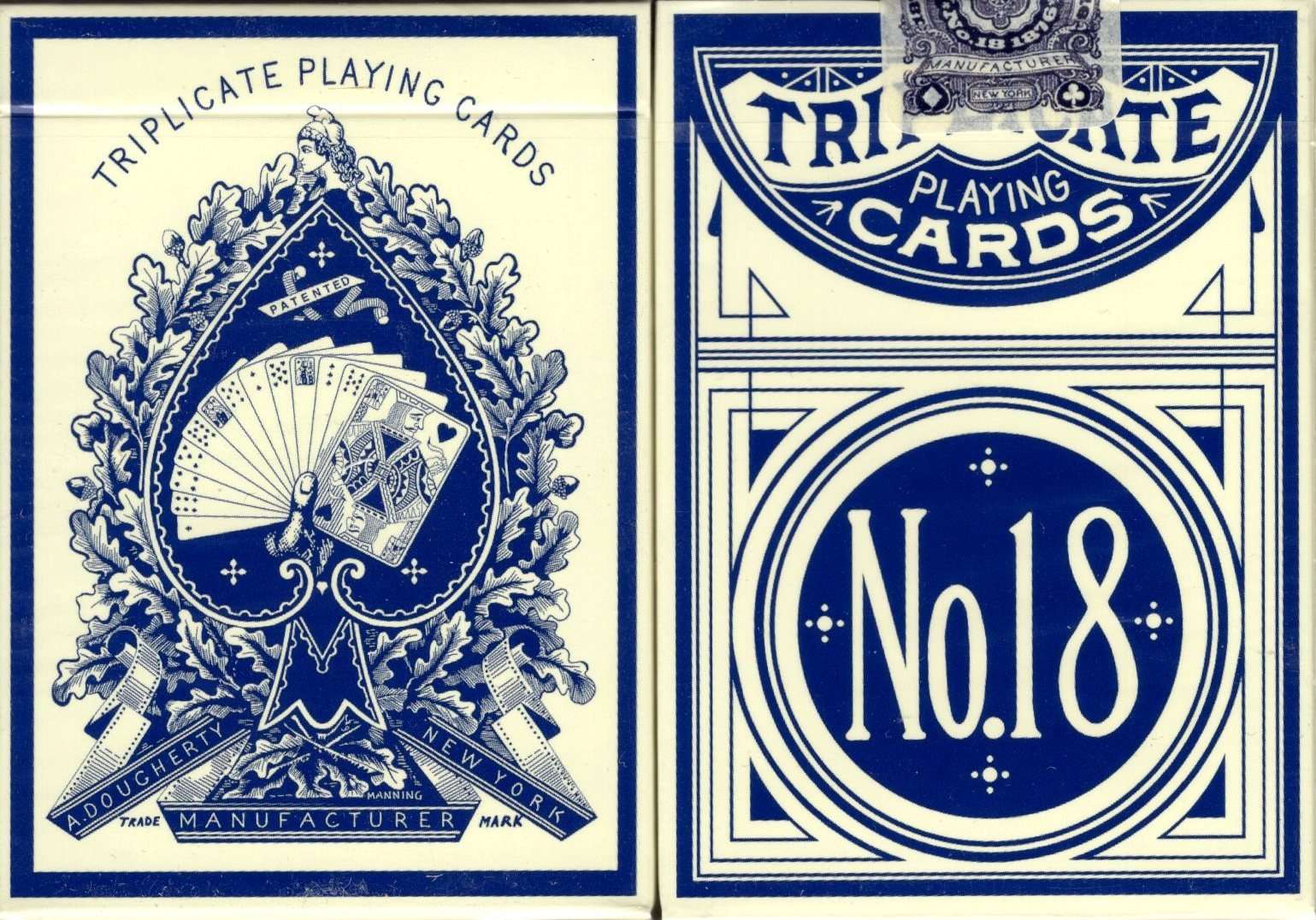 PlayingCardDecks.com-Triplicate Dragon Restoration Playing Cards USPCC: Blue