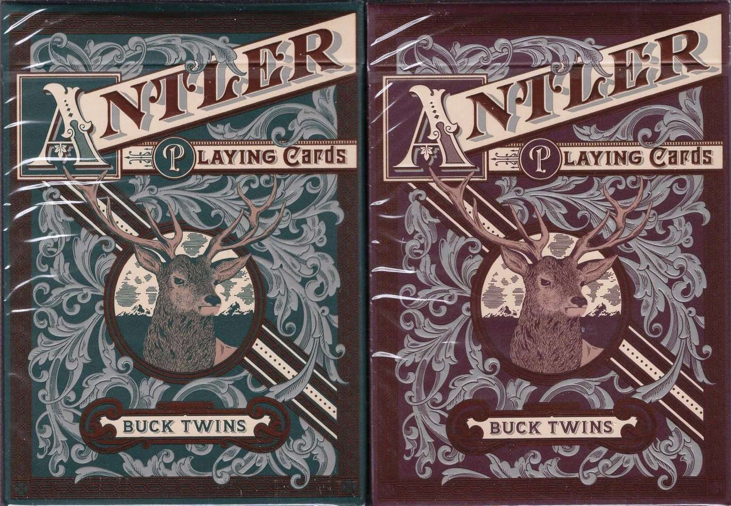 PlayingCardDecks.com-Antler Playing Cards USPCC - Green & Maroon: 2 Deck Set