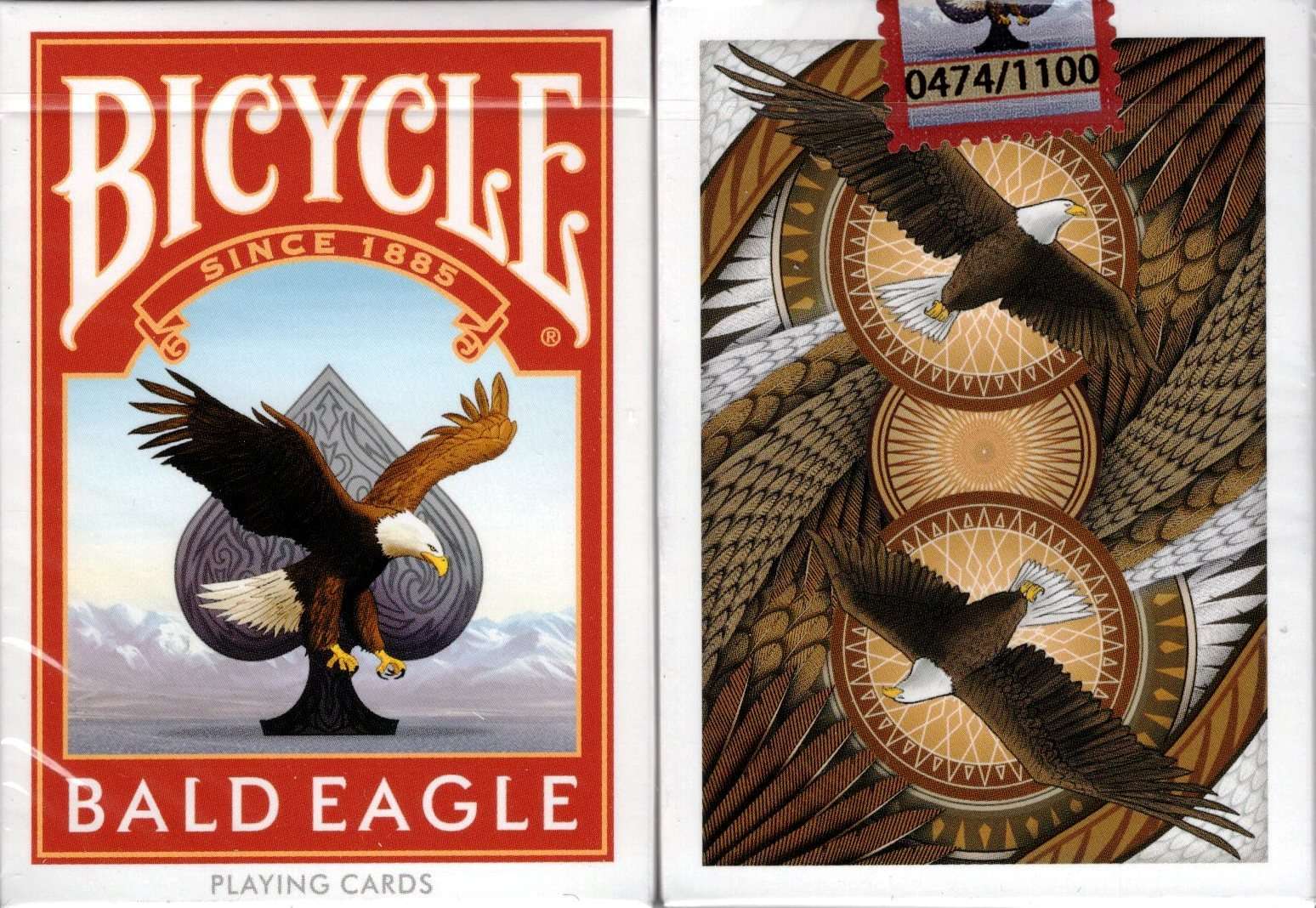 PlayingCardDecks.com-Bald Eagle Bicycle Playing Cards with Numbered Seal