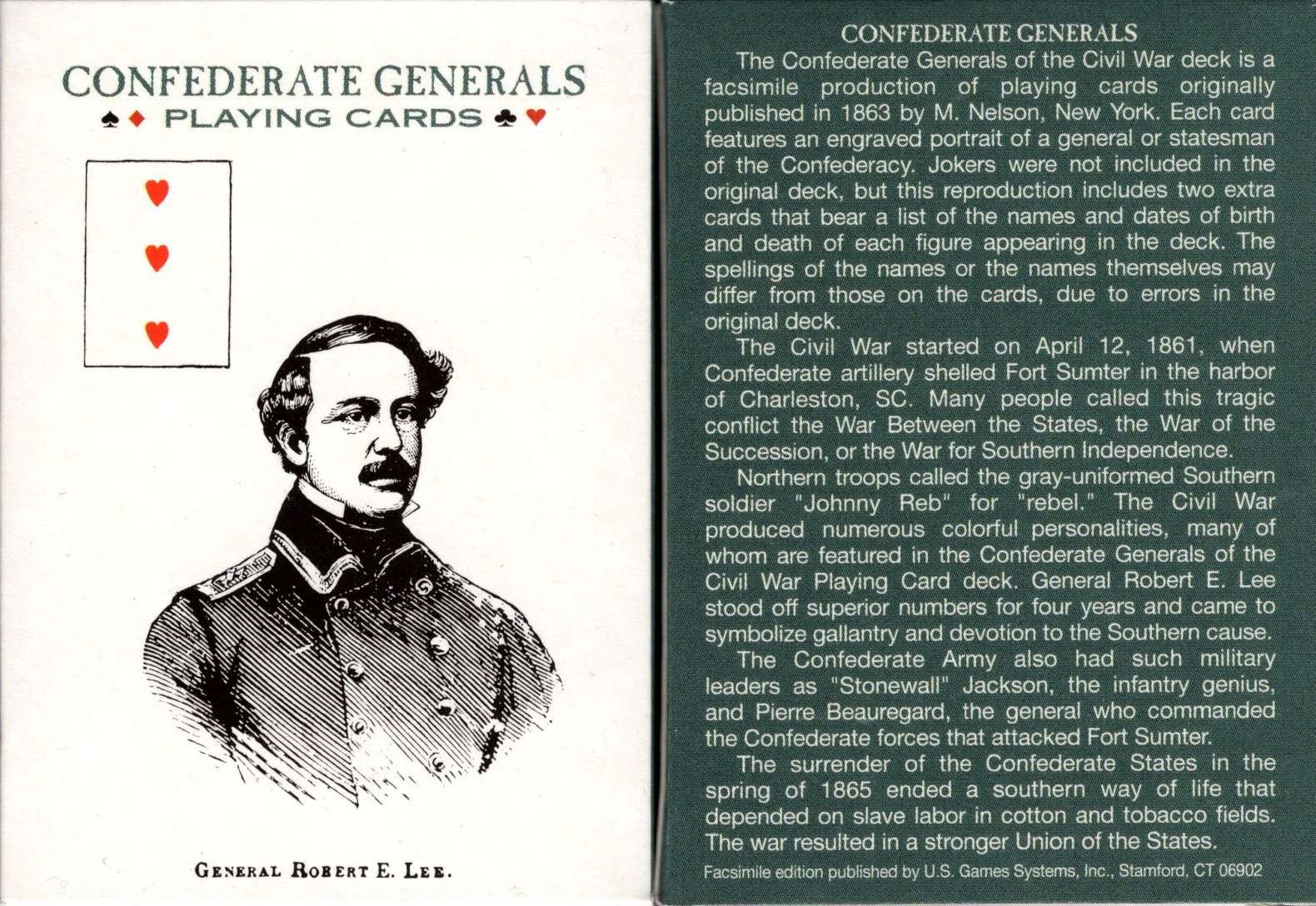 PlayingCardDecks.com-Confederate Generals Playing Cards USGS