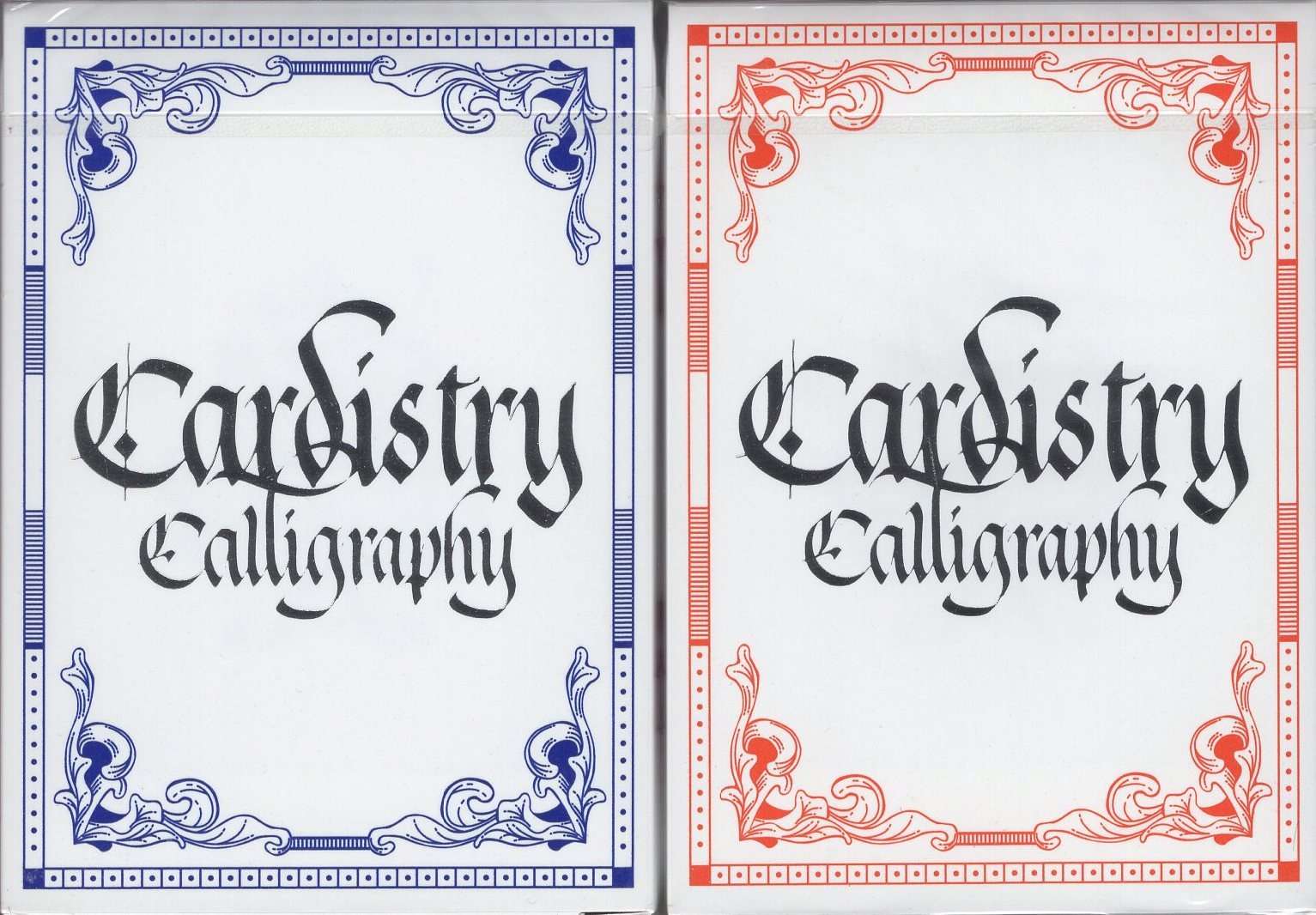 PlayingCardDecks.com-Cardistry Calligraphy Playing Cards - Blue & Red: 2 Deck Set