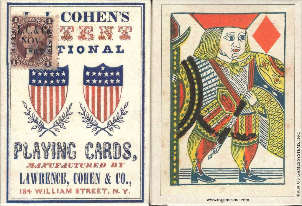 1863 Patent National Reproduction Playing Cards USGS