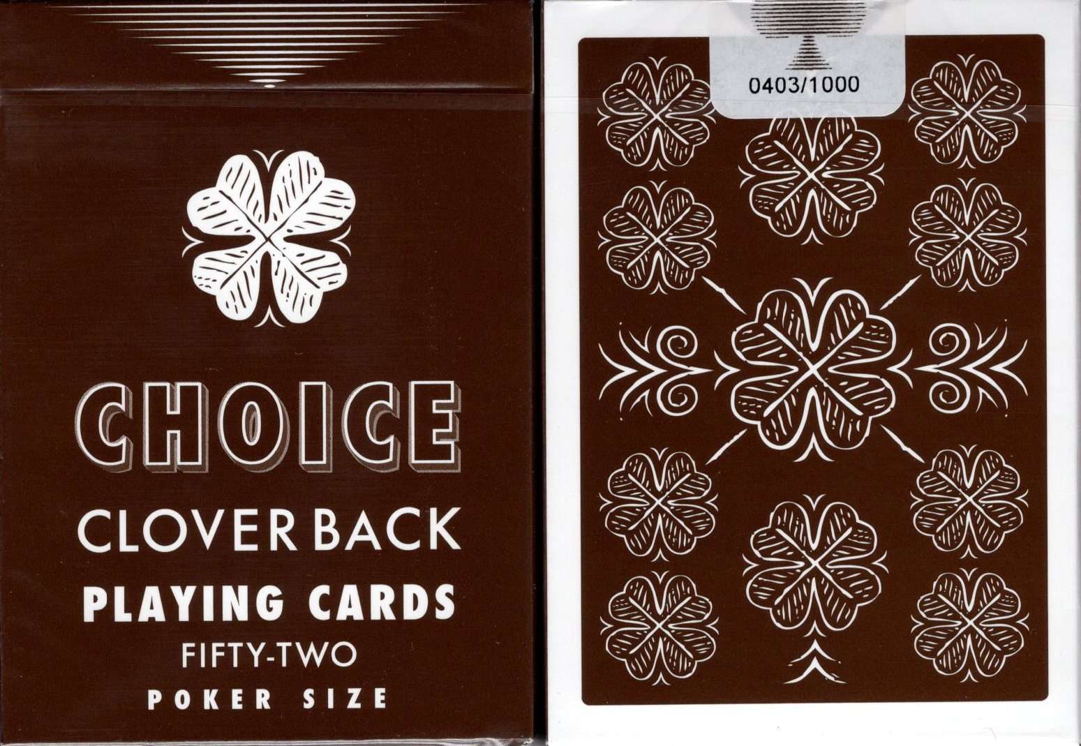 PlayingCardDecks.com-Choice Clover Back Brown Playing Cards USPCC