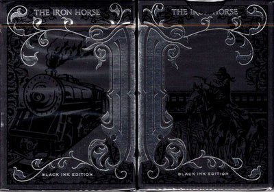 PlayingCardDecks.com-The Iron Horse Black Ink Playing Cards LPCC