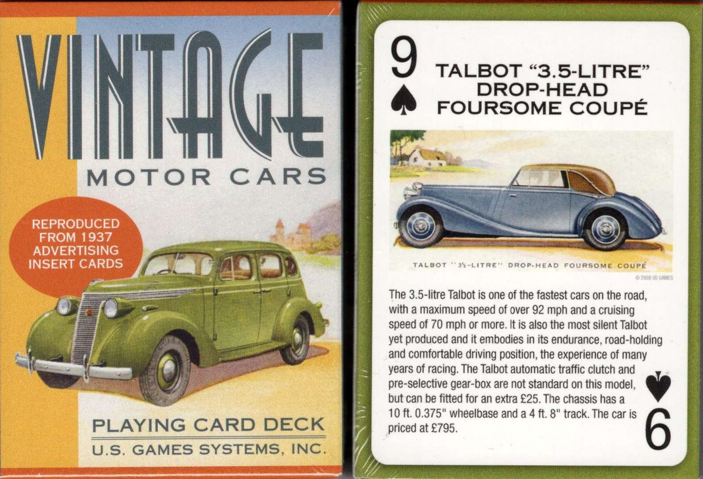 PlayingCardDecks.com-Vintage Motor Cars Playing Cards USGS