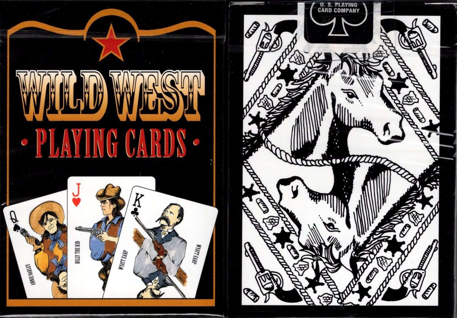 PlayingCardDecks.com-Wild West Black Playing Cards USPCC