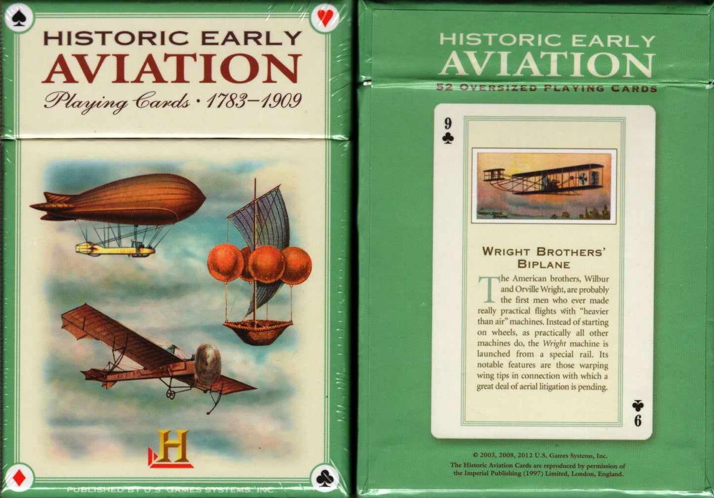 PlayingCardDecks.com-Historic Early Aviation 1783-1909 Playing Cards USGS