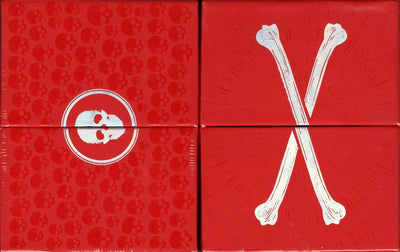 PlayingCardDecks.com-Skull & Bones Special Edition Red Silver Playing Cards EPCC