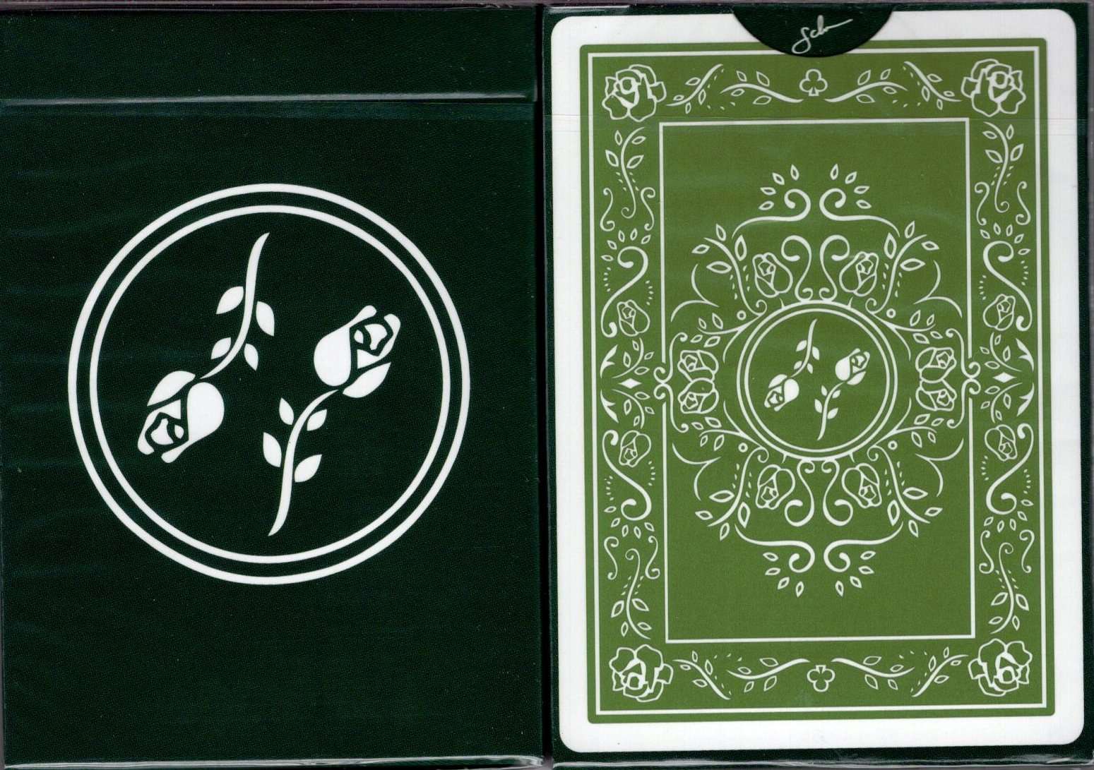 PlayingCardDecks.com-Black Roses 2nd Edition Green Playing Cards USPCC