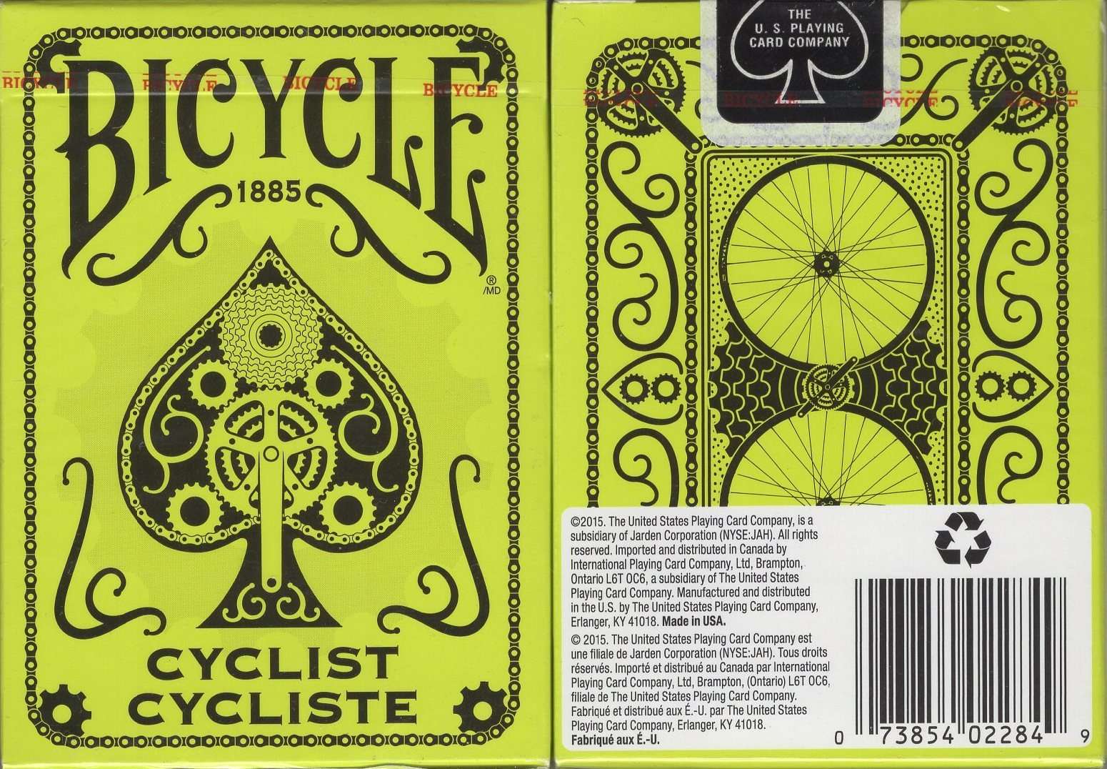 PlayingCardDecks.com-Cyclist Neon Yellow Bicycle Playing Cards