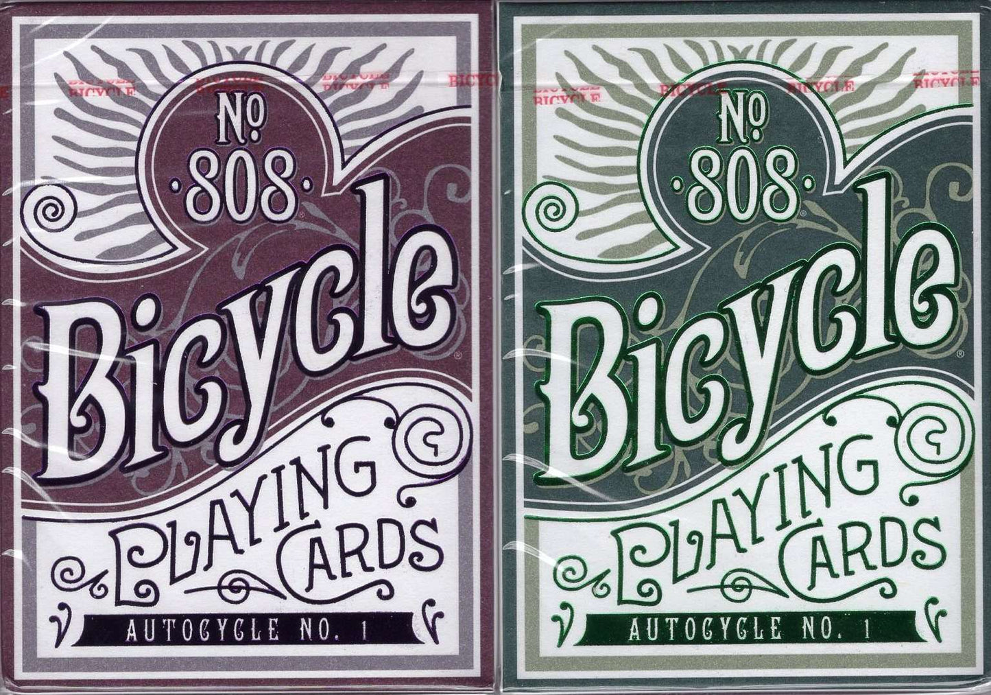 PlayingCardDecks.com-AUTOCYCLE NO.1 Bicycle Playing Cards - Purple & Green in Collectors Tin