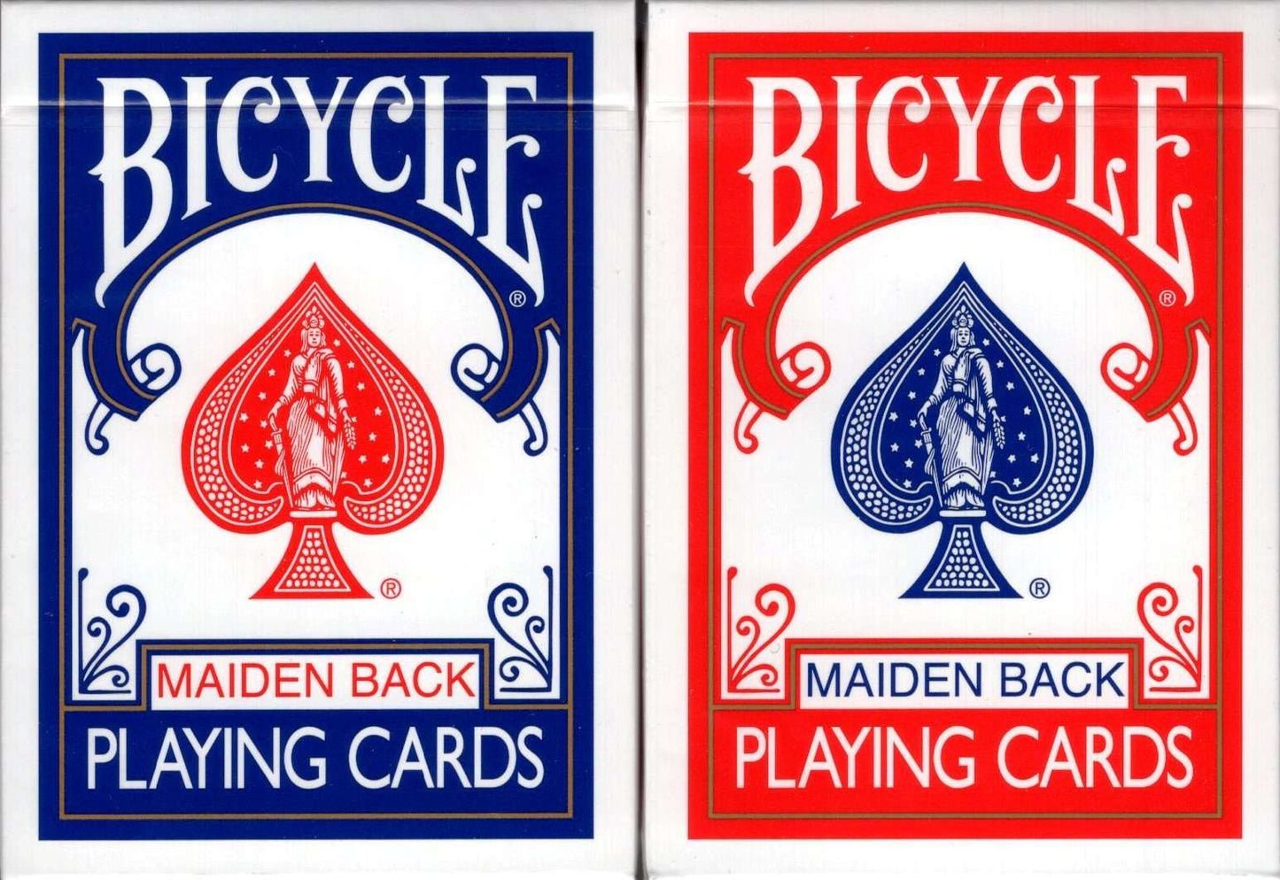 PlayingCardDecks.com-Marked VF Maiden Back Bicycle Playing Cards - Blue & Red