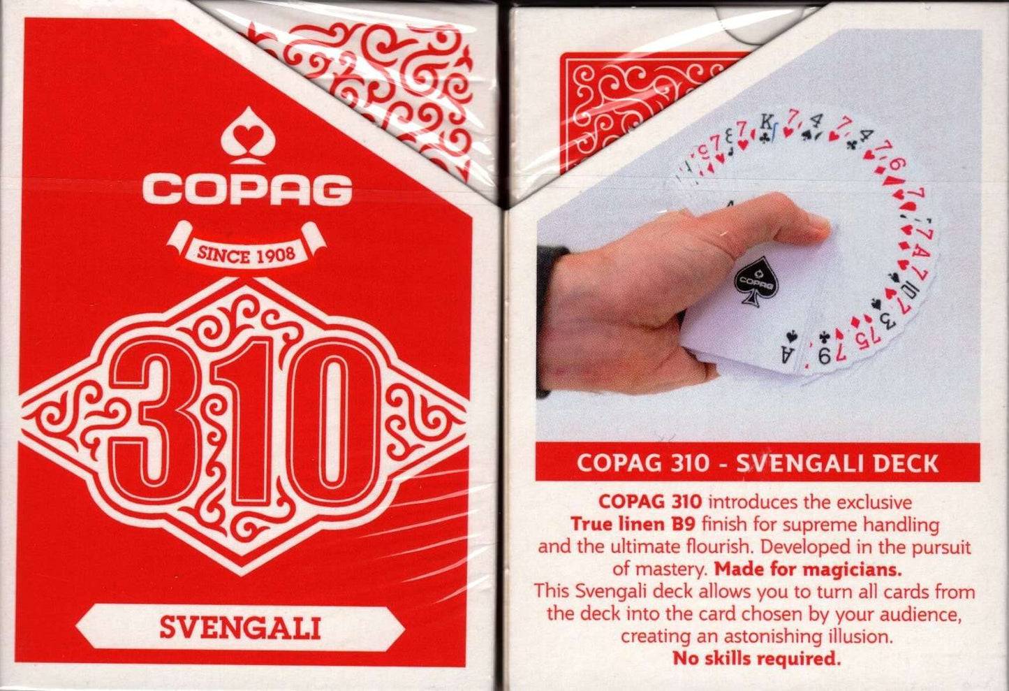 PlayingCardDecks.com-Svengali COPAG 310 Red Playing Cards Cartamundi