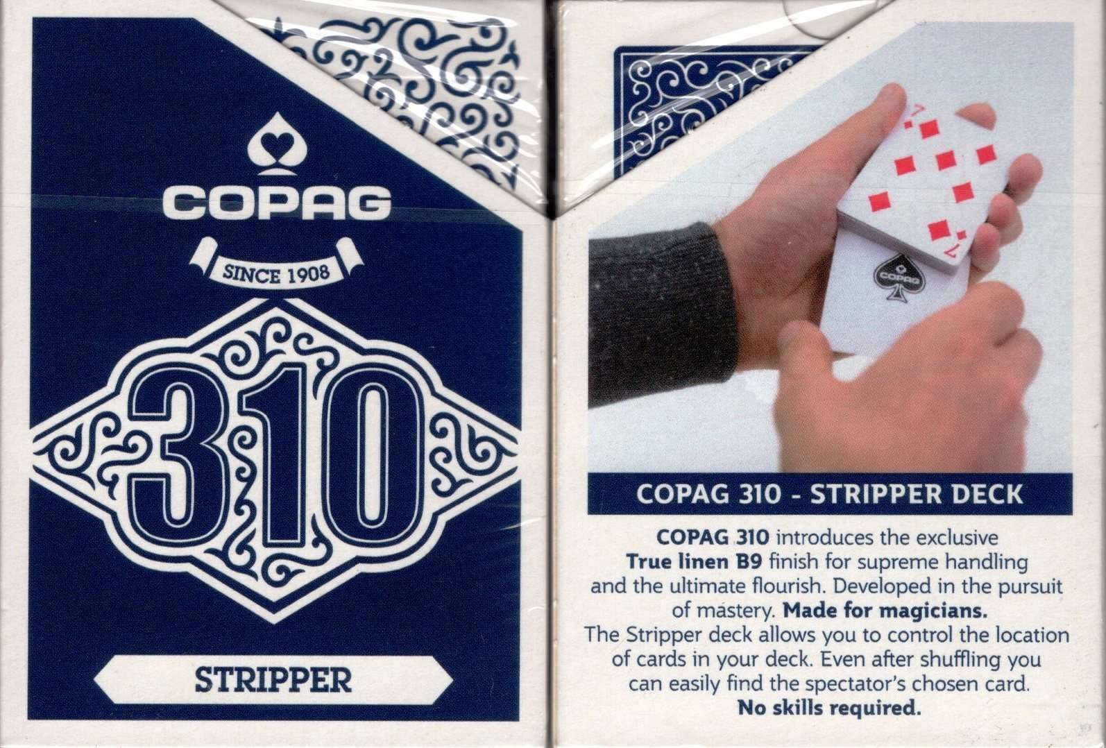 PlayingCardDecks.com-Stripper COPAG 310 Blue Playing Cards Cartamundi