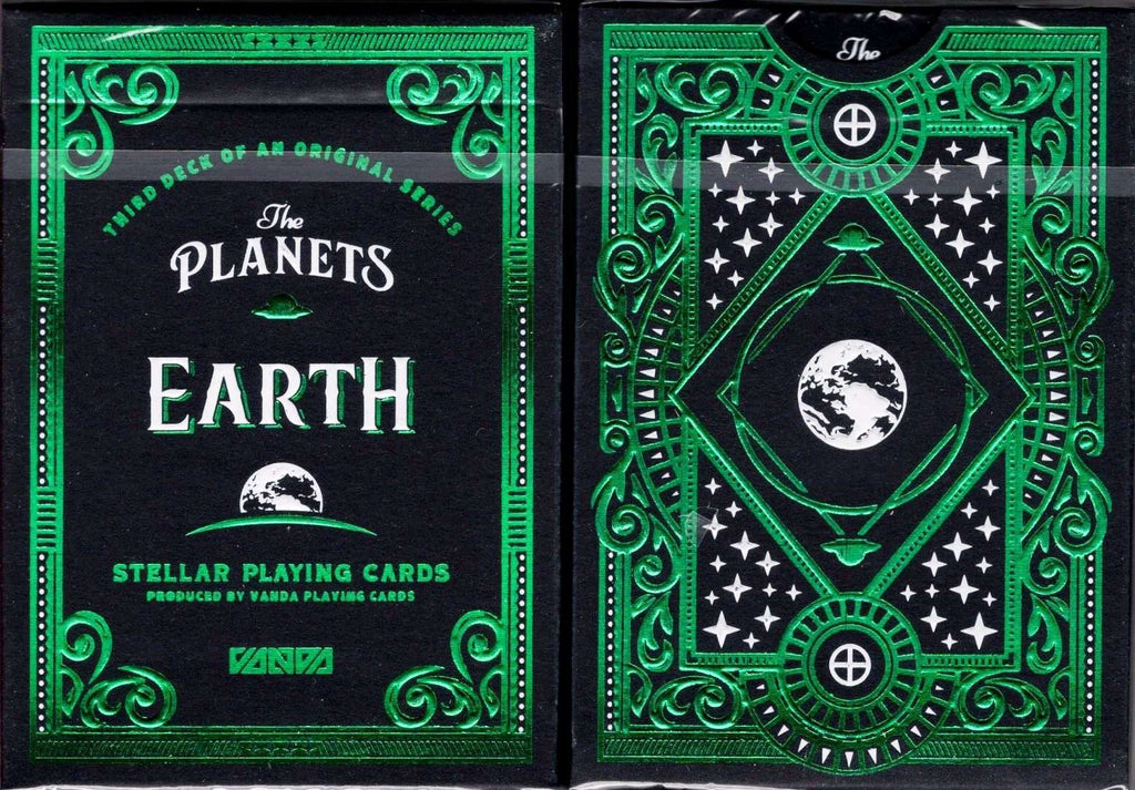 Outer Planets Landscapes Playing Cards - 54 Unique Vintage Watercolor Scifi Art Cards