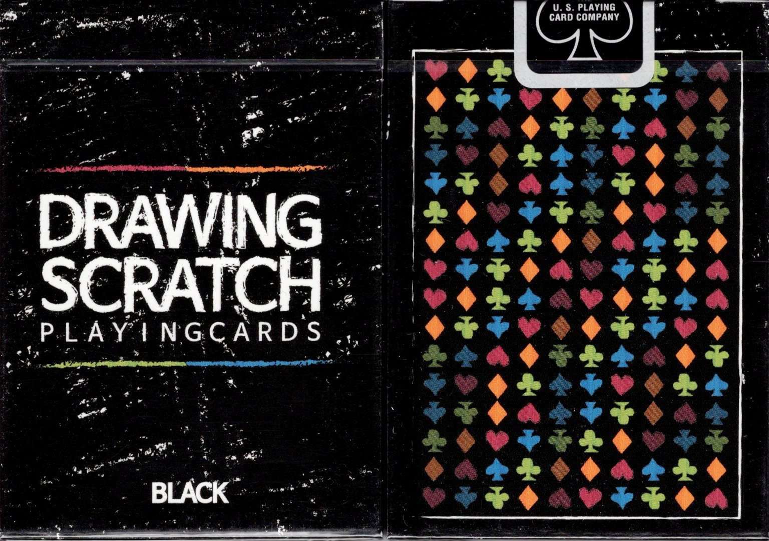 PlayingCardDecks.com-Drawing Scratch Black Playing Cards USPCC