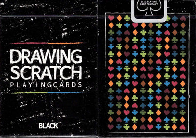 PlayingCardDecks.com-Drawing Scratch Black Playing Cards USPCC