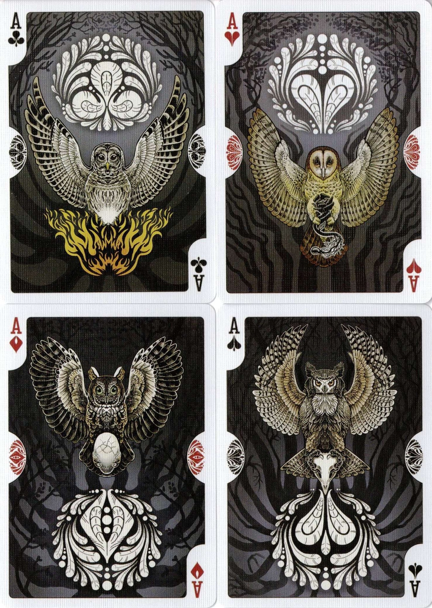 PlayingCardDecks.com-Strigiformes Owl Bicycle Playing Cards