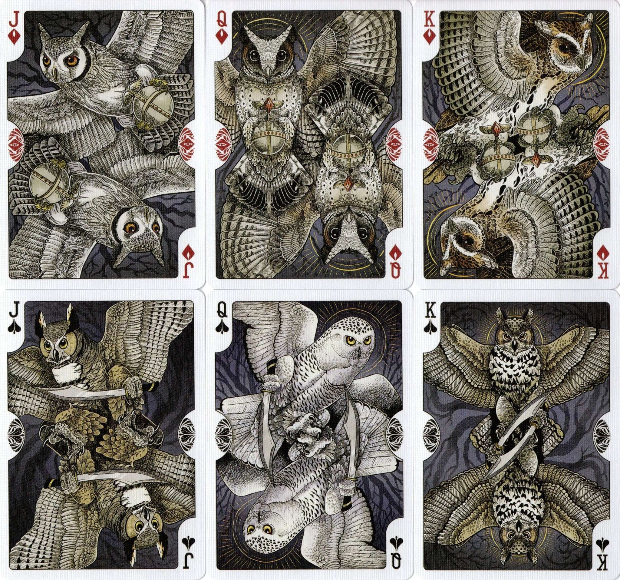 bicycle owl playing cards