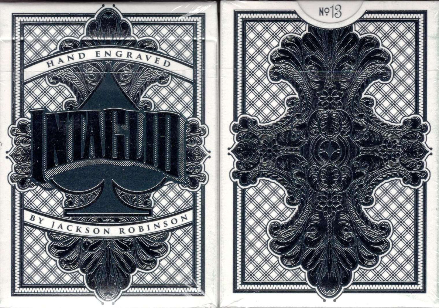 PlayingCardDecks.com-Intaglio Playing Cards EPCC: Blue Silver