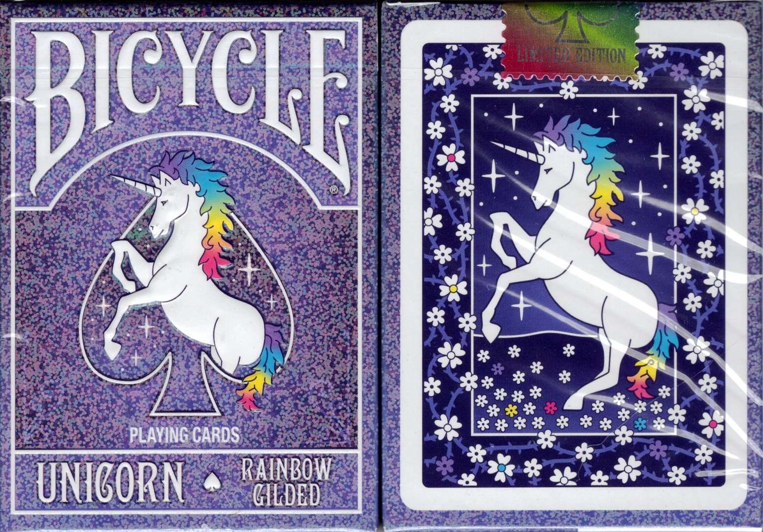 Unicorn Rainbow Gilded Bicycle Playing Cards