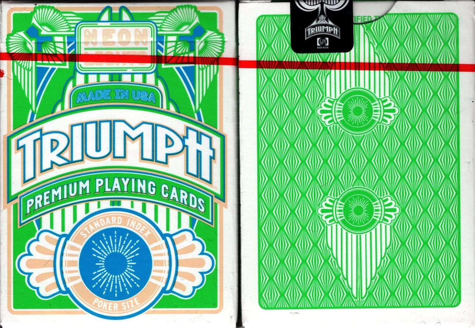 PlayingCardDecks.com-Triumph Premium Playing Cards GPI: Neon Lights Green