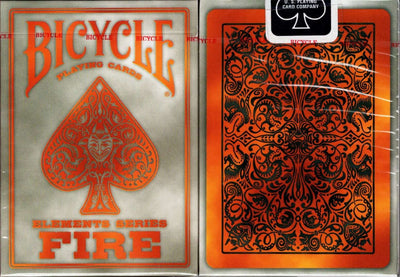 PlayingCardDecks.com-Fire Elements Series Grey Bicycle Playing Cards
