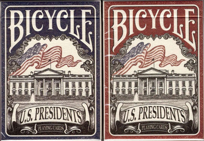 PlayingCardDecks.com-US Presidents v2 Blue & Red 2 Deck Set Bicycle Playing Cards