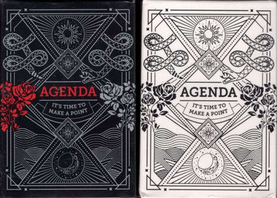 PlayingCardDecks.com-Agenda 2 Deck Set Mini Black & White Playing Cards