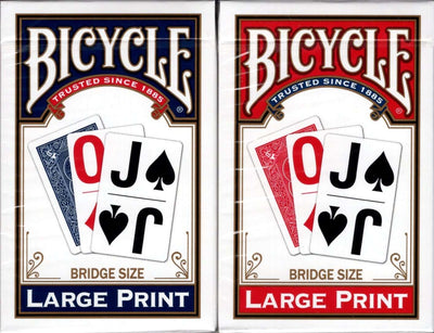 PlayingCardDecks.com-Large Print Rider Red & Blue 2 Deck Set Bicycle Playing Cards Bridge Size