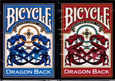 PlayingCardDecks.com-Dragon Back 2 Deck Set Red & Blue Bicycle Playing Cards