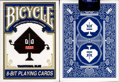 PlayingCardDecks.com-8-Bit Traditional Blue Pixelated Bicycle Playing Cards Deck