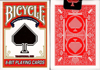 PlayingCardDecks.com-8-Bit Traditional Red Pixelated Bicycle Playing Cards Deck