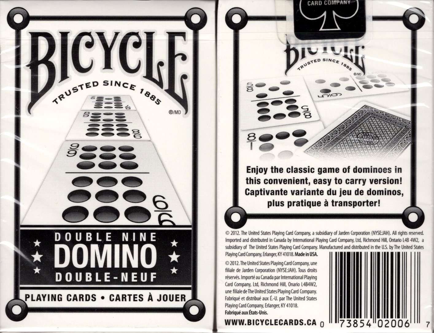 PlayingCardDecks.com-Double Nine Domino Bicycle Playing Cards Bridge Size Deck